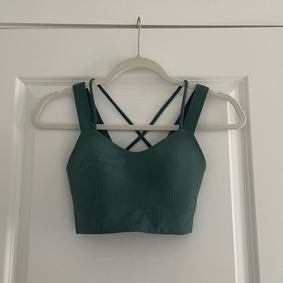 lululemon athletica Other - Lululemon Like A Cloud Sports Bra Ribbed Green Size 2